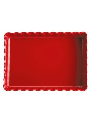 Imagen 2 del producto Fuente Tarta Rectangular Rojo Cerámica 24x34 cm