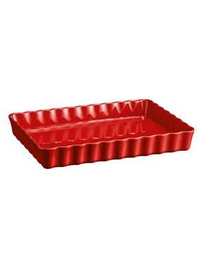 Fuente Tarta Rectangular Rojo Cerámica 24x34 cm