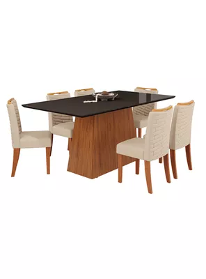 Juego de Comedor Dulce Julia 180 + 6 Sillas