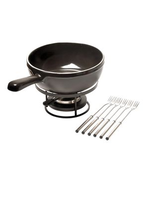 Fuente de Horno Fondue de Queso Gris Oscuro Cerámica 24.5 cm