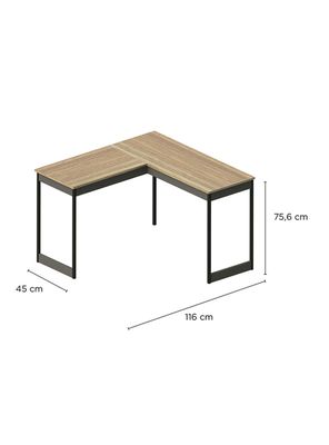Imagen 2 del producto Escritorio Esquinero Patas Metálicas Café 116 cm