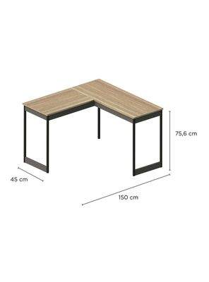 Imagen 2 del producto Escritorio Esquinero Patas Metálicas Café 150 cm