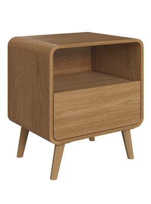 Velador Retro Cajón Roble Oscuro