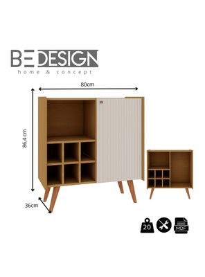 Imagen 2 del producto Buffet Bar Vertice MDF Caramelo/Beige 86.4x80x36 cm