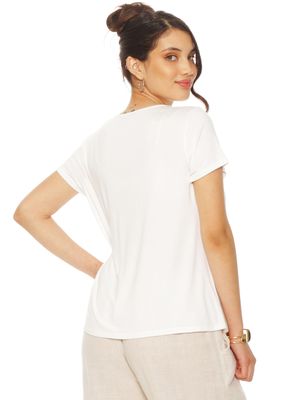 Imagen 2 del producto Polera Manga Corta Escote V y Aplicación