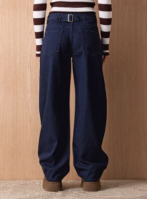 Imagen 2 del producto Jeans Rayas Verticales Wide Leg Tiro Alto