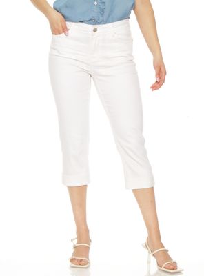 Pantalón Pitillo Crop con Basta Roll Up Pretina Básica Botón