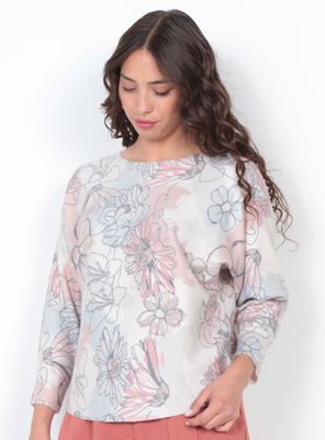 Sweater Manga 3/4 Sublimado Escote Redondo