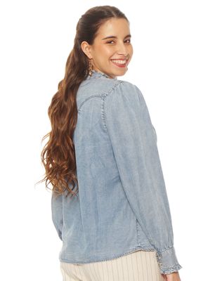 Imagen 2 del producto Blusa Manga Larga Lyocell Abotonada en Delantero