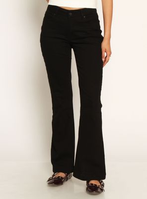 Jeans Flare Tiro Alto Pretina Básica