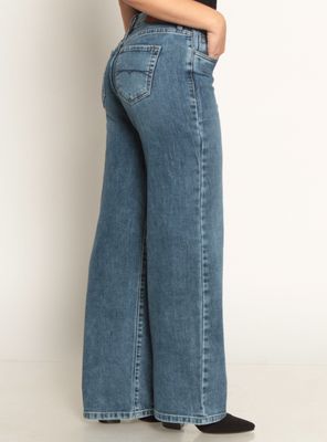 Imagen 2 del producto Jeans Wide Tiro Bajo Pretina Básica de 1 Botón