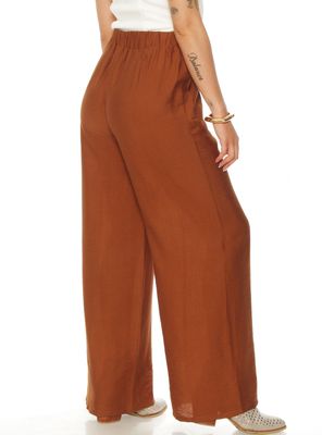 Imagen 2 del producto Pantalón Wide Leg Tiro Alto con Pretina Elasticada y Bolsillos