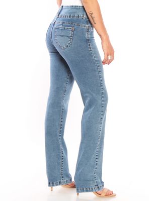 Imagen 2 del producto Jeans Recto Pretina Alta Tiro Alto 2 Botones