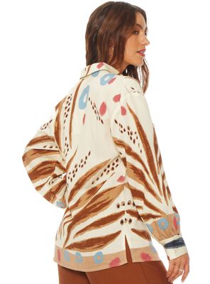 Imagen 2 del producto Blusa Manga Larga Estampada Abotonada en Delantero