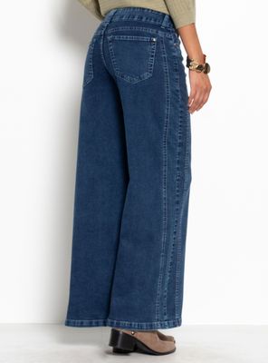 Imagen 2 del producto Jeans Tiro Medio Wide Pretina Básica 1 Botón J30