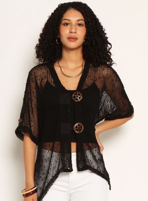 Imagen 1 del producto Chaleco Manga Corta Tejido Escote V con Botones