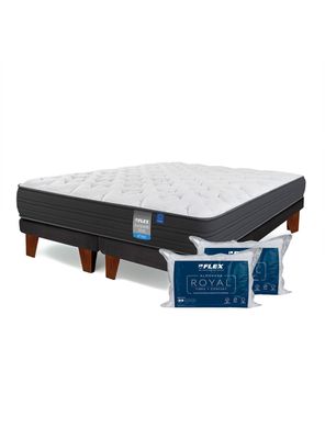 Cama Europea Europedic Dual Base Dividida 2 Plazas + 2 Almohadas Royal