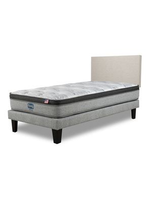 Cama Europea Dreamer Plus 1.5 Plazas Ppgar Base Normal + Respaldo
