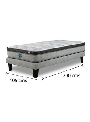 Imagen 2 del producto Cama Europea Dreamer Plus 1.5 Plazas Ppgar Base Normal + Respaldo