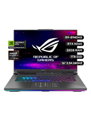 Imagen 2 del producto Notebook Gamer ROG Strix G16 AMD Ryzen 9 32GB RAM 1TB SSD RTX 5060 16'' 2.5K WQXGA 240Hz
