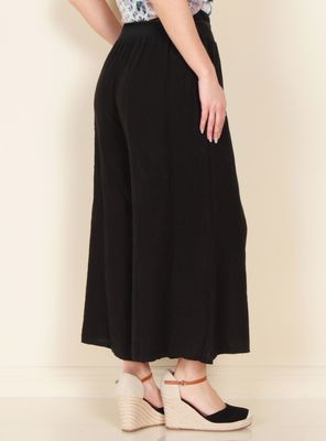 Imagen 2 del producto Pantalón Wide Leg Lino Sólido con Cinturón