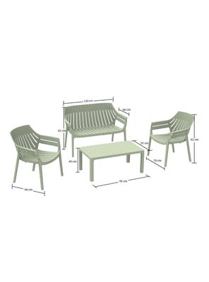 Imagen 2 del producto Juego de Terraza Malaga Olivo Sofá 2 Cuerpos