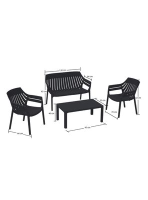 Imagen 2 del producto Juego de Terraza Malaga Negro 2 Cuerpos