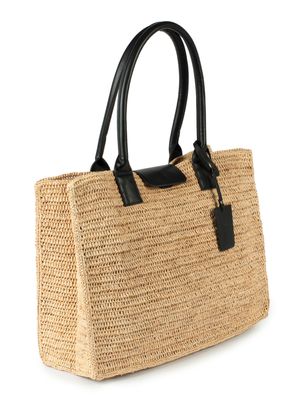 Imagen 2 del producto Bolso de Playa Raffia Leather Tote Bag