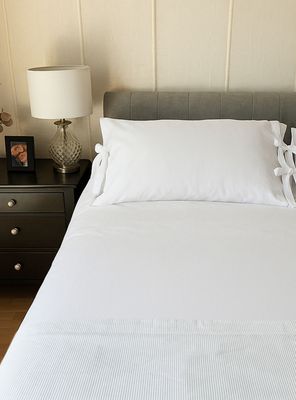 Cubre Plumón Básico Reversible Piqué Blanco 1.5 Plaza