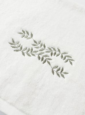 Imagen 2 del producto Toalla Sában Bordada Hojitas Verde 90x160 cm Algodón
