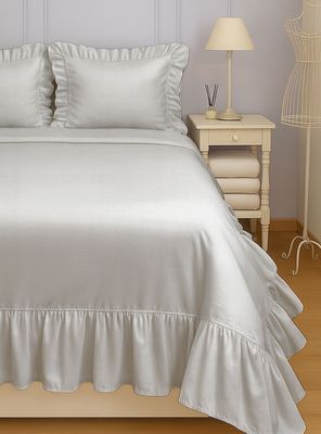 Cubrecama Algodón Vuelos Gris Super King