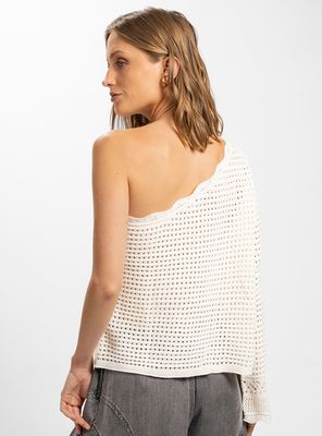 Imagen 2 del producto Chaleco Tejido Asimétrico Positano Blanco