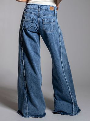 Imagen 2 del producto Jeans Wide Leg Tiro Medio Pia Celeste