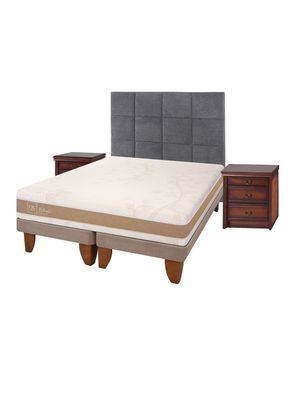 Cama Europea Smart 2 Plazas Base Dividida + Set Tamesis