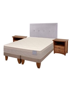 Cama Europea Rilassati Base Dividida 2 Plazas + Set Ganges