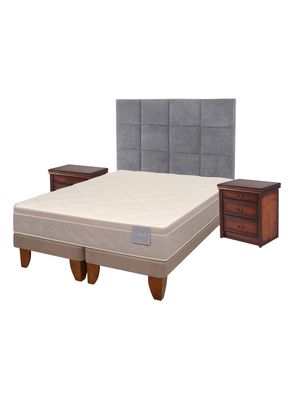 Cama Europea Rilassati 2 Plazas Base Dividida + Set Tamesis