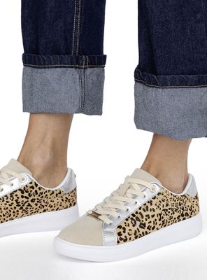 Zapatilla Urbana Print Leopardo Cuero Rosalia 660997 Mujer