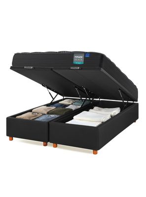 Cama Baúl Black 2 Plazas Base Dividida