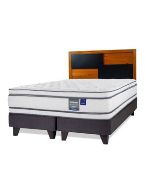 Cama Europea Majesty 2 Plazas Base Dividida + Respaldo Colonia