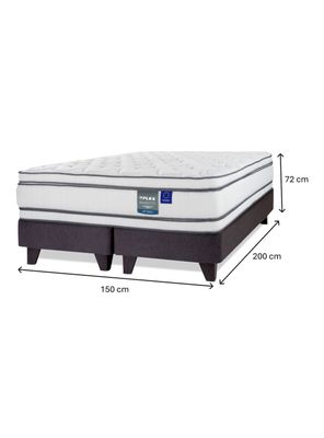 Imagen 2 del producto Cama Europea Majesty 2 Plazas Base Dividida Grafito + Respaldo Design Grafito