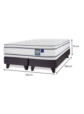 Imagen 2 del producto Cama Europea Majesty 2 Plazas Base Dividida Grafito + Respaldo Design Gris