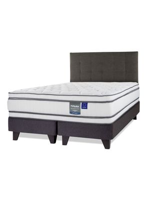 Cama Europea Majesty King Base Dividida Grafito + Respaldo Design Grafito