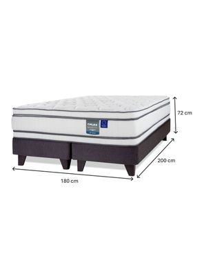 Imagen 2 del producto Cama Europea Majesty King Base Dividida Grafito + Respaldo Design Gris