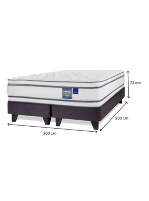 Imagen 2 del producto Cama Europea Majesty Súper King Base Dividida Grafito + Respaldo Design Gris