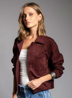 Imagen 1 del producto Chaqueta Bárbara Gamuza Burdeo