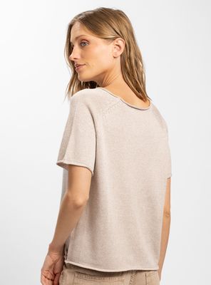 Imagen 2 del producto Polera Amy Tejida Manga Corta Beige