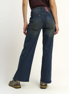 Imagen 2 del producto Jeans Wide Blue Oil Pinzas Costura Frontal