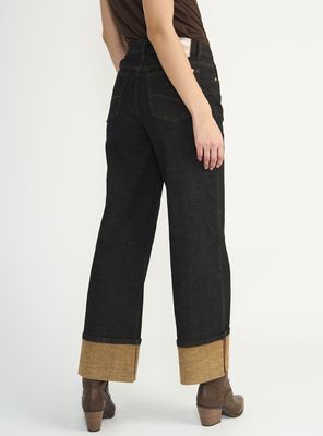 Imagen 2 del producto Jeans Wide Raw Turn Up Castaño