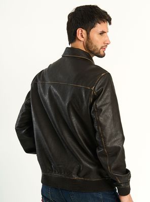 Imagen 2 del producto Chaqueta Pu Bomber Camisero Bolsillos con Solapa