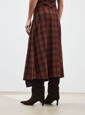 Imagen 2 del producto Falda Maxi Asimétrica Diseño Cuadros